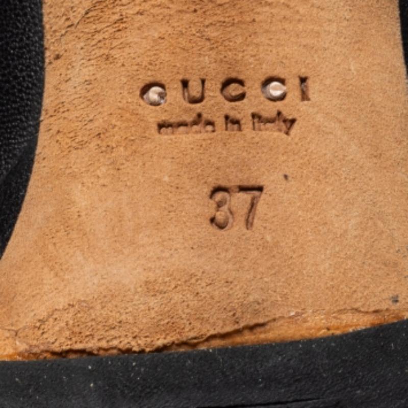 Gucci escarpins à plateforme en cuir noir Taille 37 Pour femmes en vente
