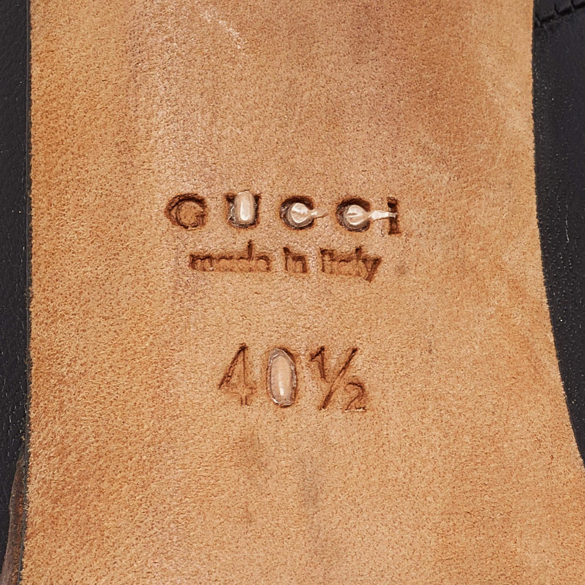 Gucci escarpins à plateforme en cuir noir Taille 40.5 en vente 3