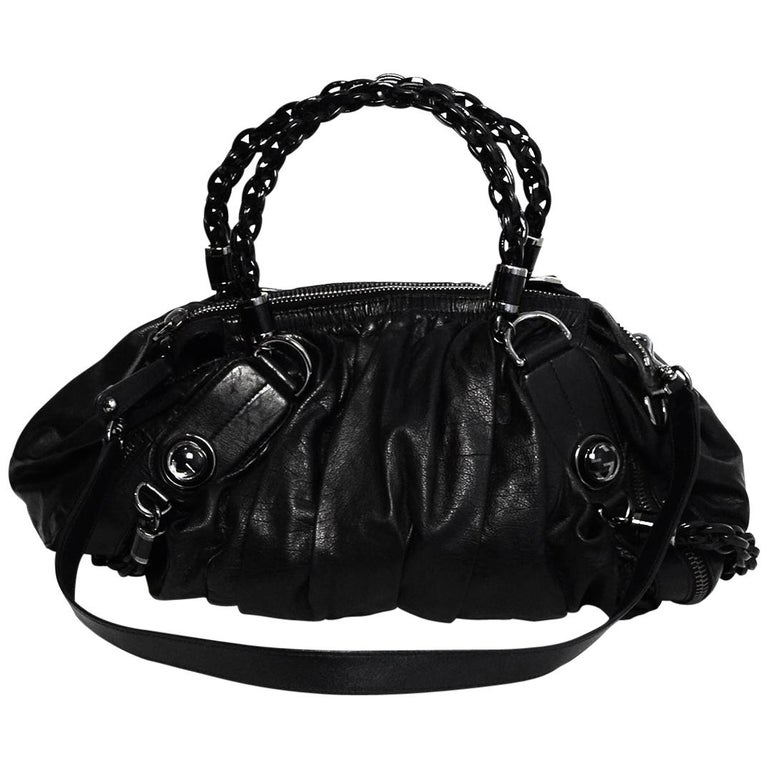 Gucci Black Leather Pleated Galaxy Two Way Shoulder Bag w/ Strap For Sale  at 1stDibs | gucci galaxy bag, gucci galaxy