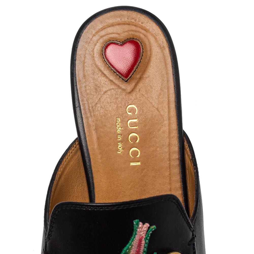 Gucci Black Leather Princetown Mule Sandals Size 36 1