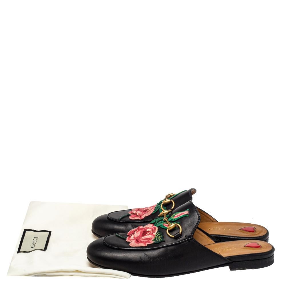 Gucci Black Leather Princetown Mule Sandals Size 36 3