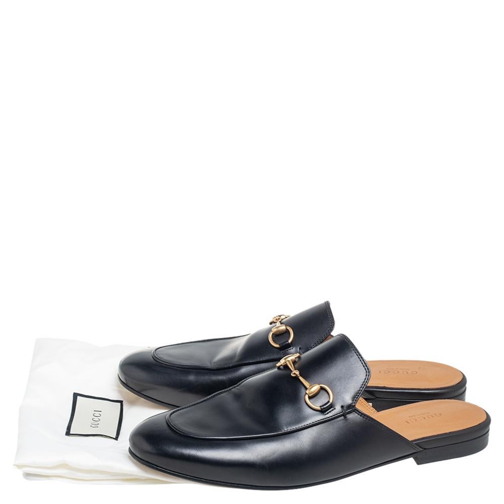 Gucci Black Leather Princetown Mule Sandals Size 40.5 1