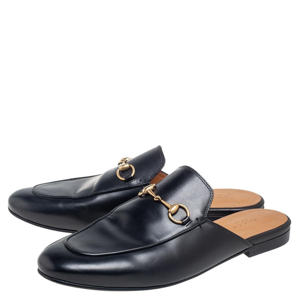 Gucci Black Leather Princetown Mule Sandals Size 40.5 2