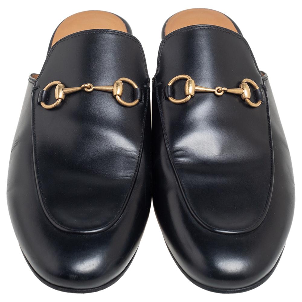 Gucci Black Leather Princetown Mule Sandals Size 40.5 3