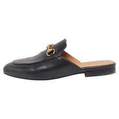 Gucci Black Leather Princetown Mules Size 36