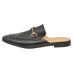 Gucci Black Leather Princetown Mules Size 43