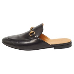 Used Gucci Black Leather Princetown Mules Size 43.5