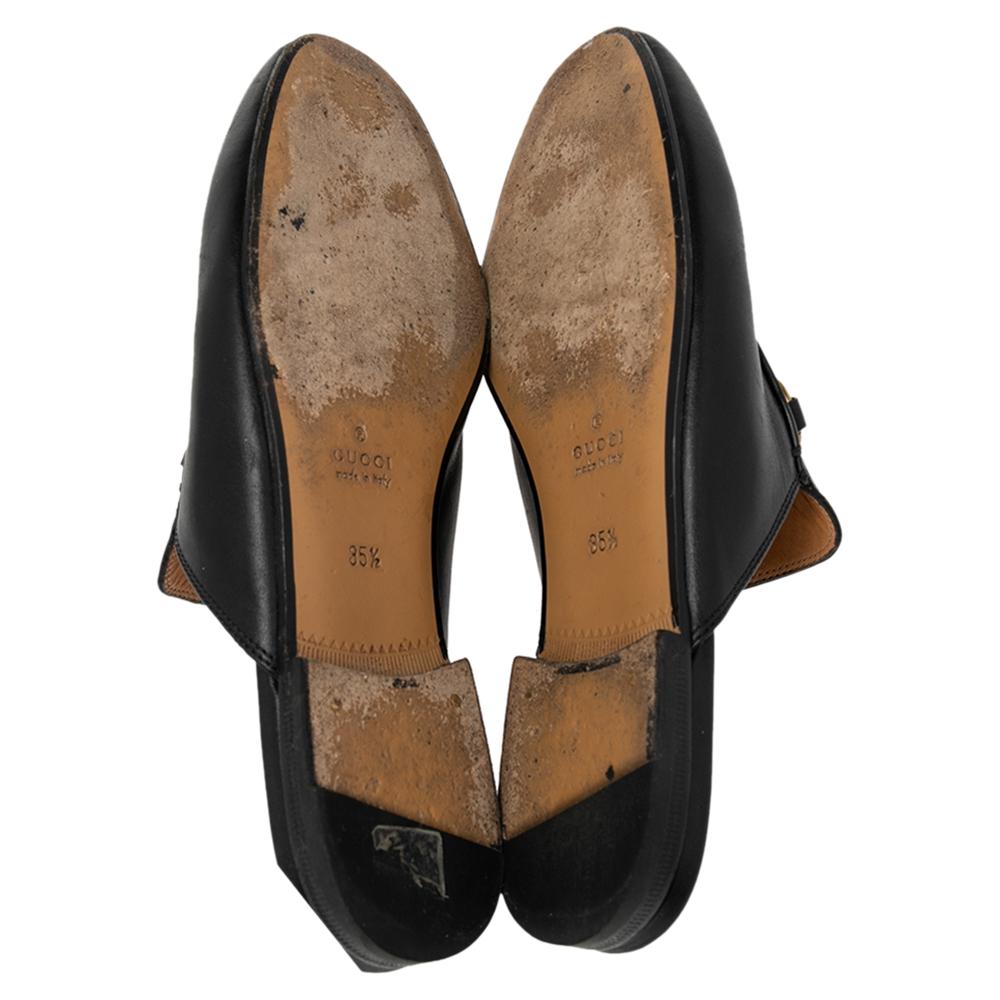 Women's Gucci Black Leather Princetown Sandals Size 35.5