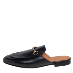 Gucci Black Leather Princetown Sandals Size 39