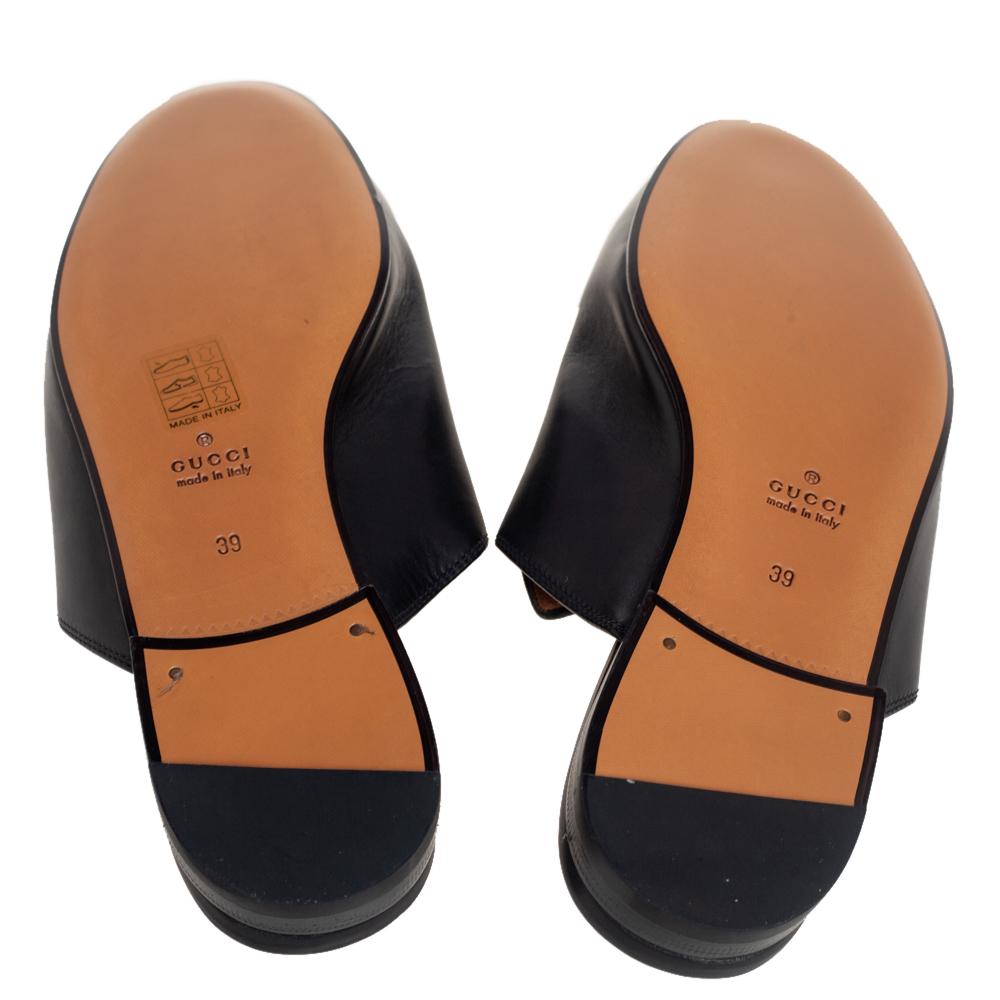 Gucci Black Leather Princetown Sandals Size 39 1