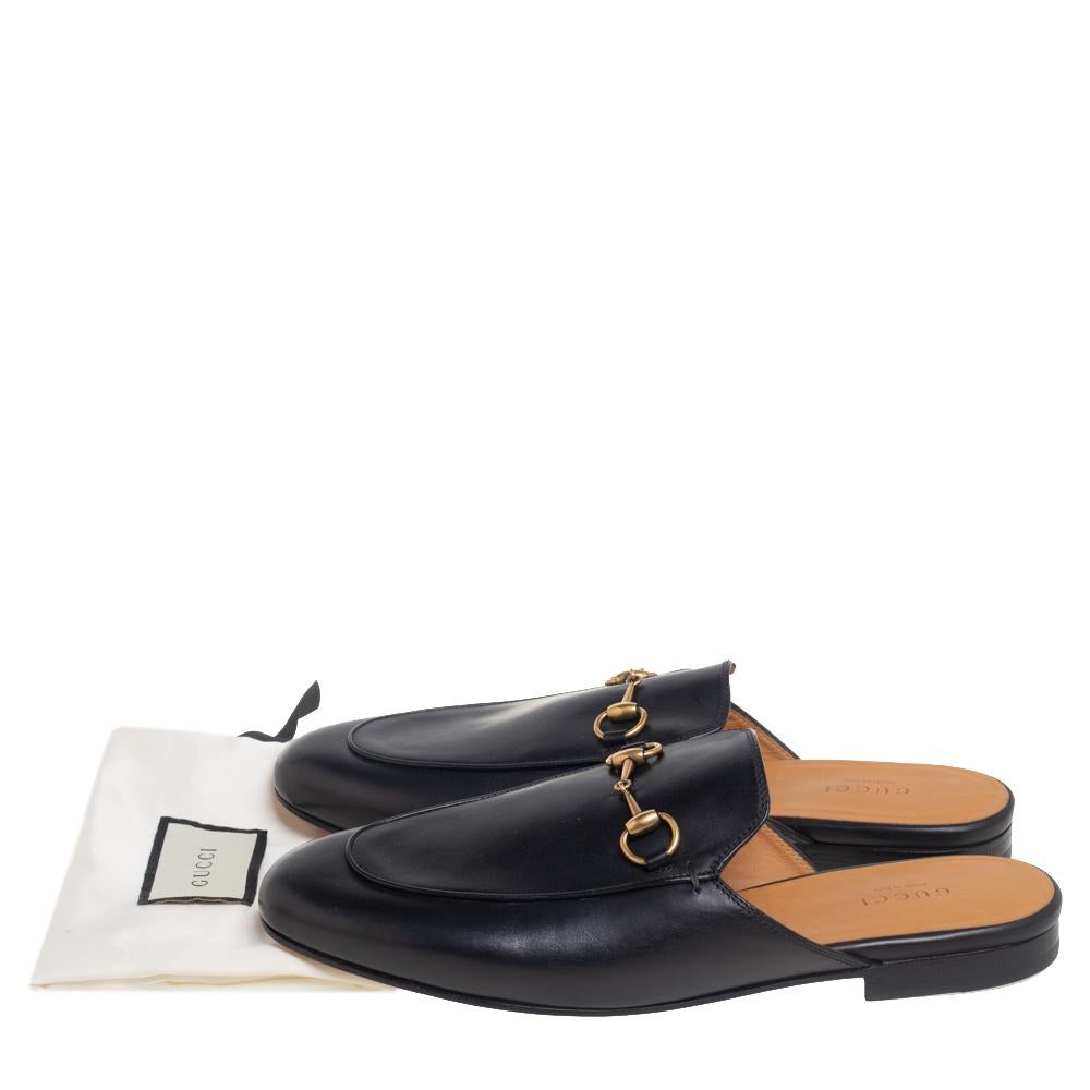 Gucci Black Leather Princetown Sandals Size 39 4