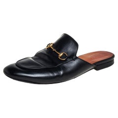Gucci Black Leather Princetown Sandals Size 41