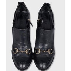 Gucci Black Leather Pumps with Metallic Detail Size 38.5 Women's Shoes Never Wor