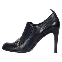Gucci Black Leather Pumps with Metallic Detail Size 38.5 Women's Shoes Never Wor
