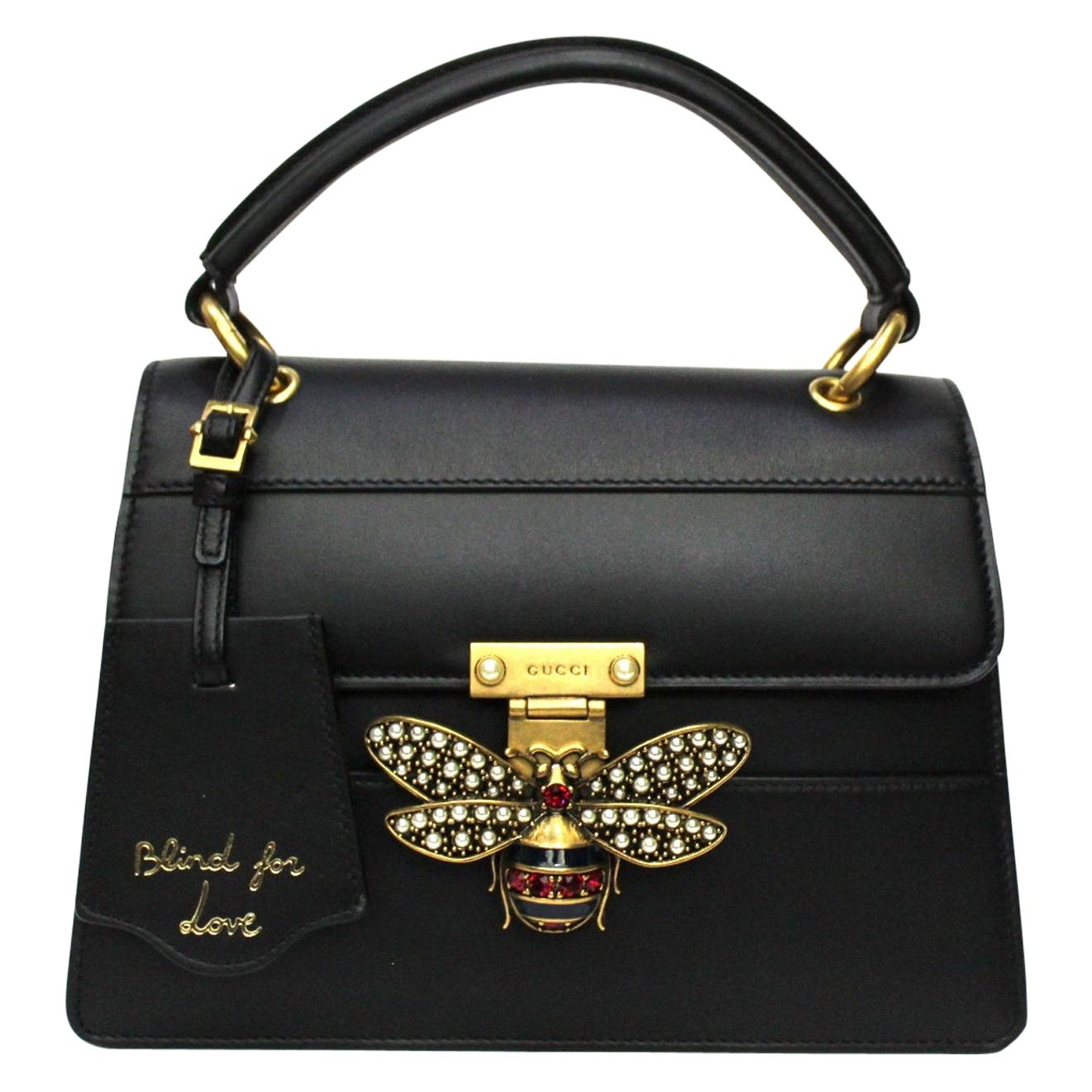 Gucci Black Leather Queen Margaret Bag 