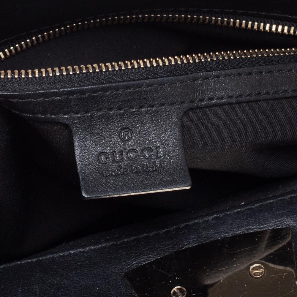 Gucci Black Leather Race Top Handle Bag 3