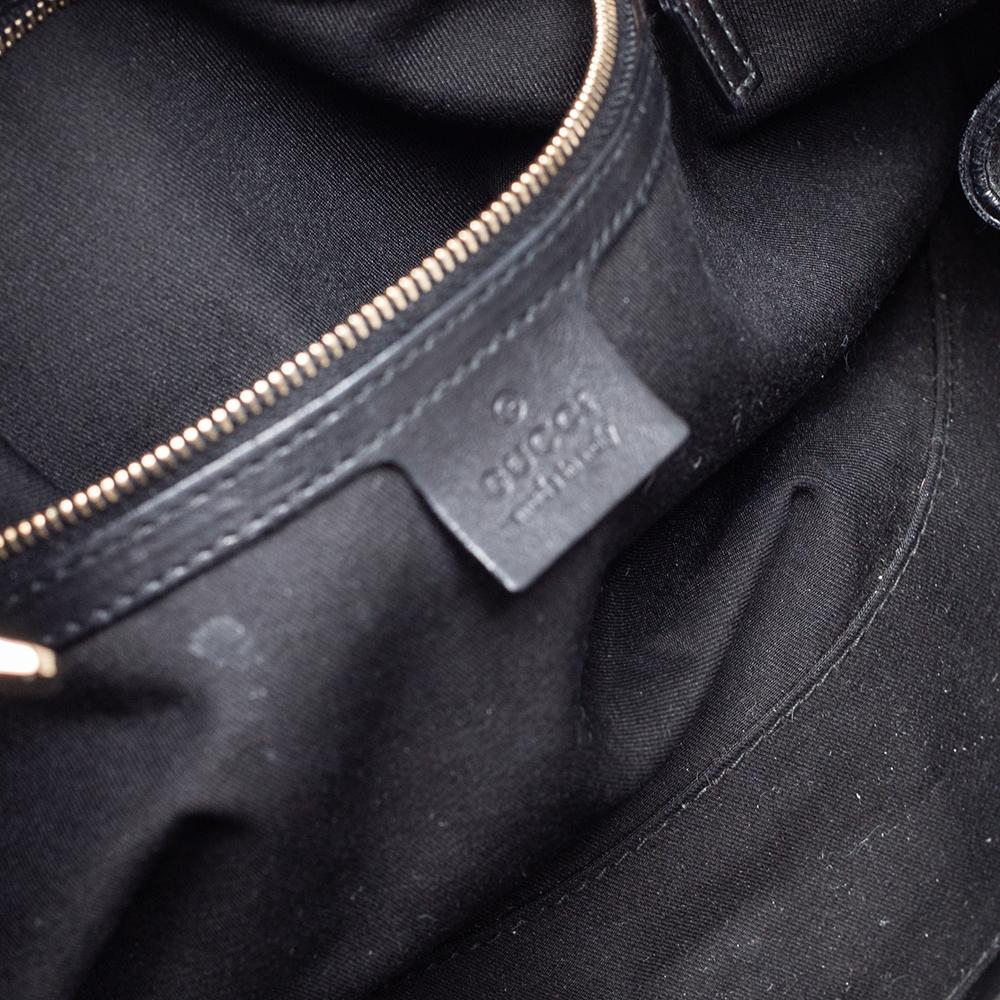 Gucci Black Leather Race Top Handle Bag 4