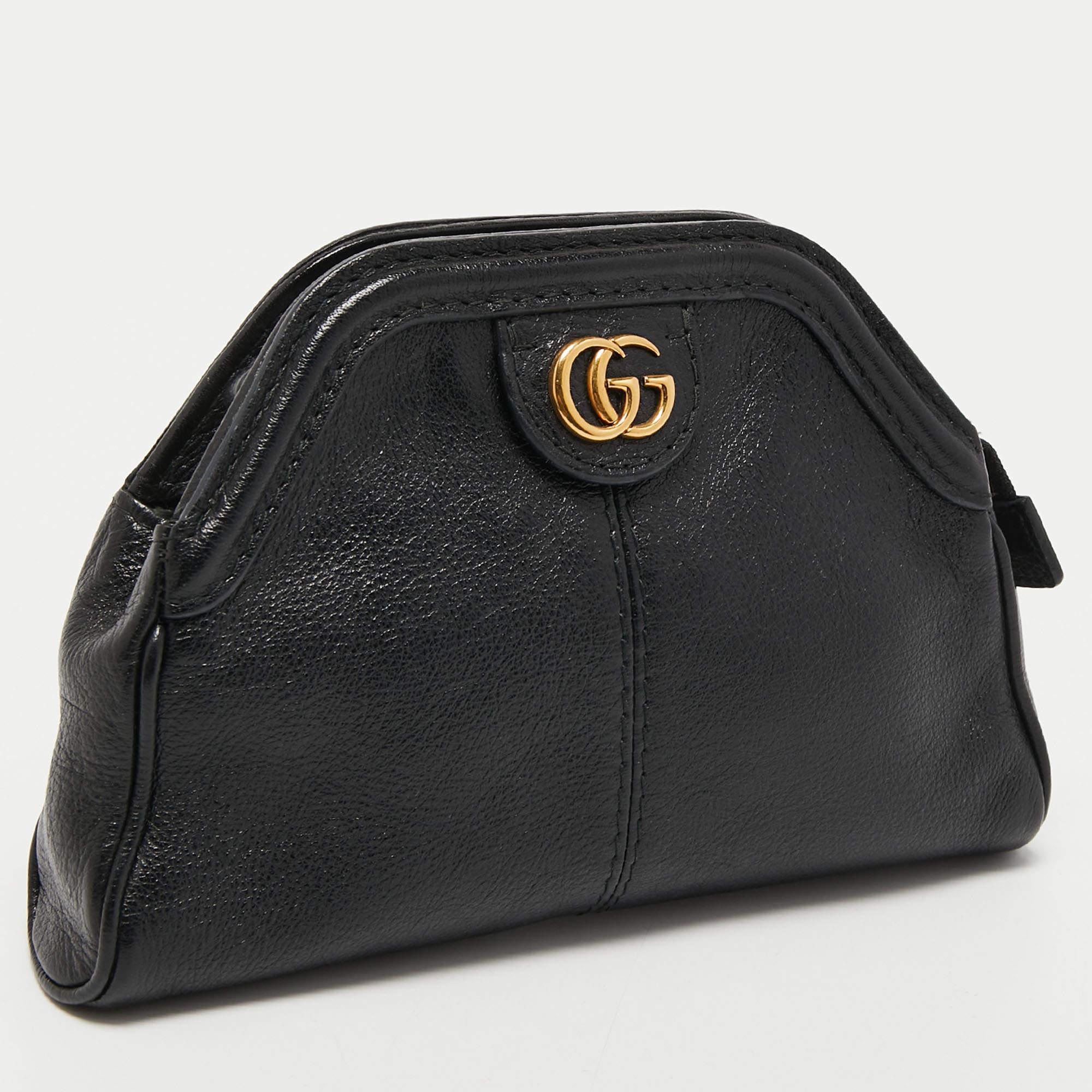 Women's Gucci Black Leather Re(Belle) Clutch