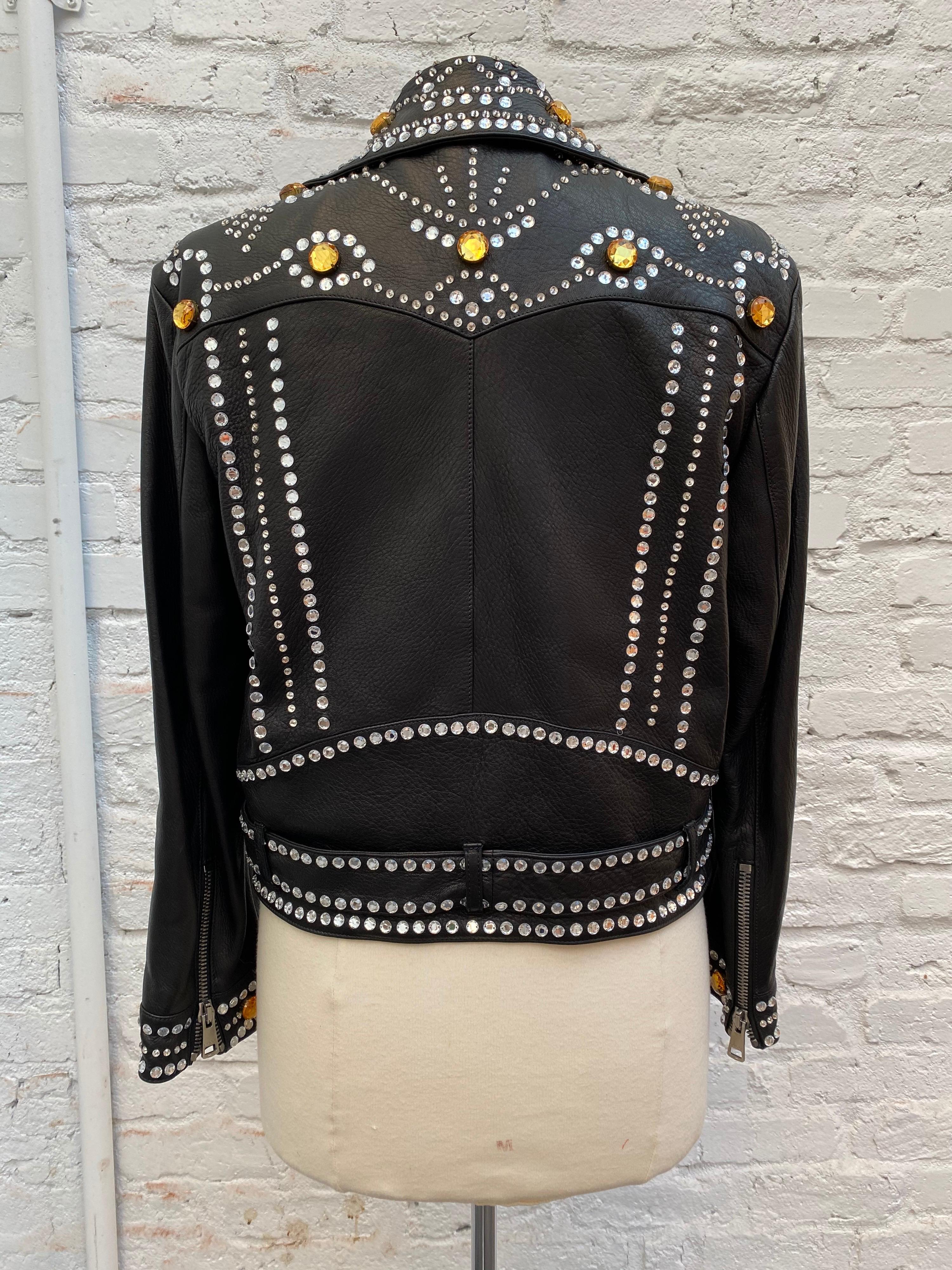 black jacket with rhinestones