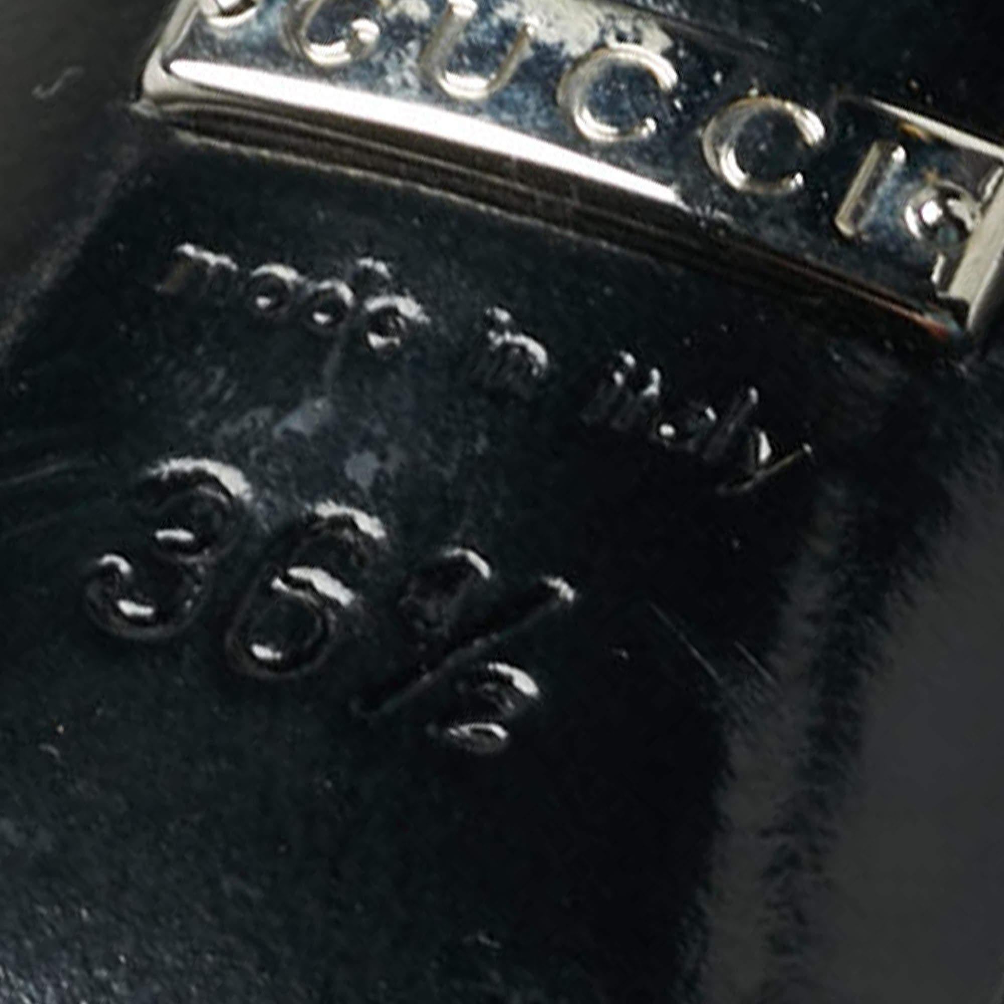 Gucci, pelle nera, punta tonda, pompe taglia 36.5 in vendita 3