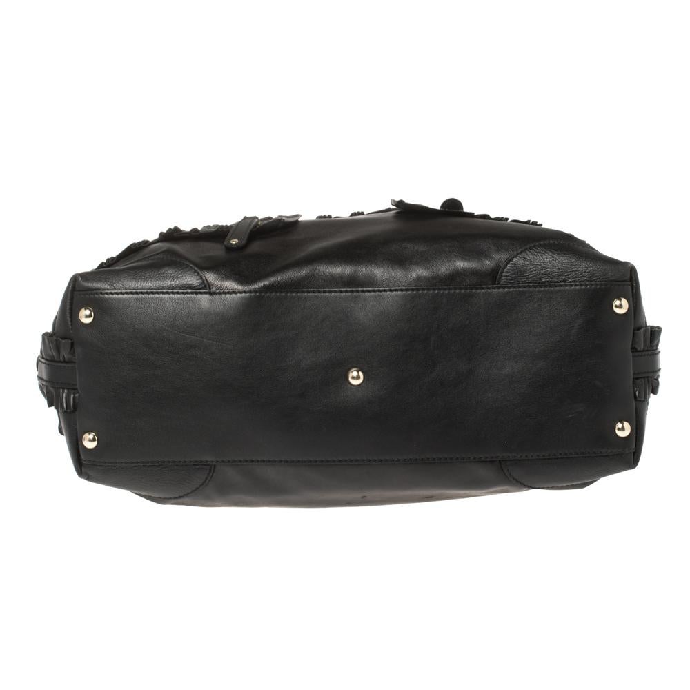 Gucci Black Leather Sabrina Medium Boston Bag For Sale 4