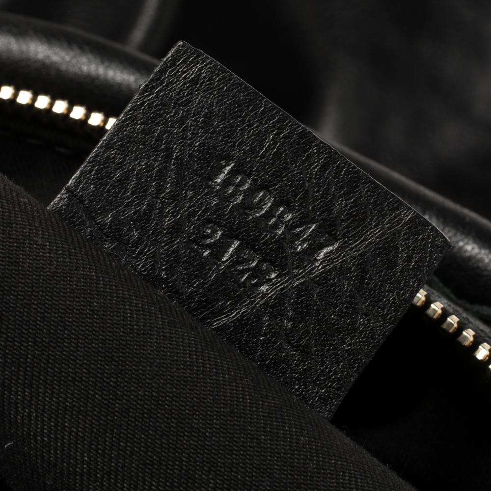 Gucci Sabrina Medium Boston Tasche aus schwarzem Leder Sabrina im Zustand „Gut“ im Angebot in Dubai, Al Qouz 2