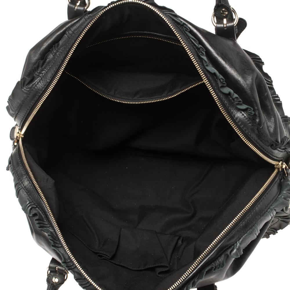 Gucci - Sac en cuir noir Sabrina Medium Boston Bag en vente 2