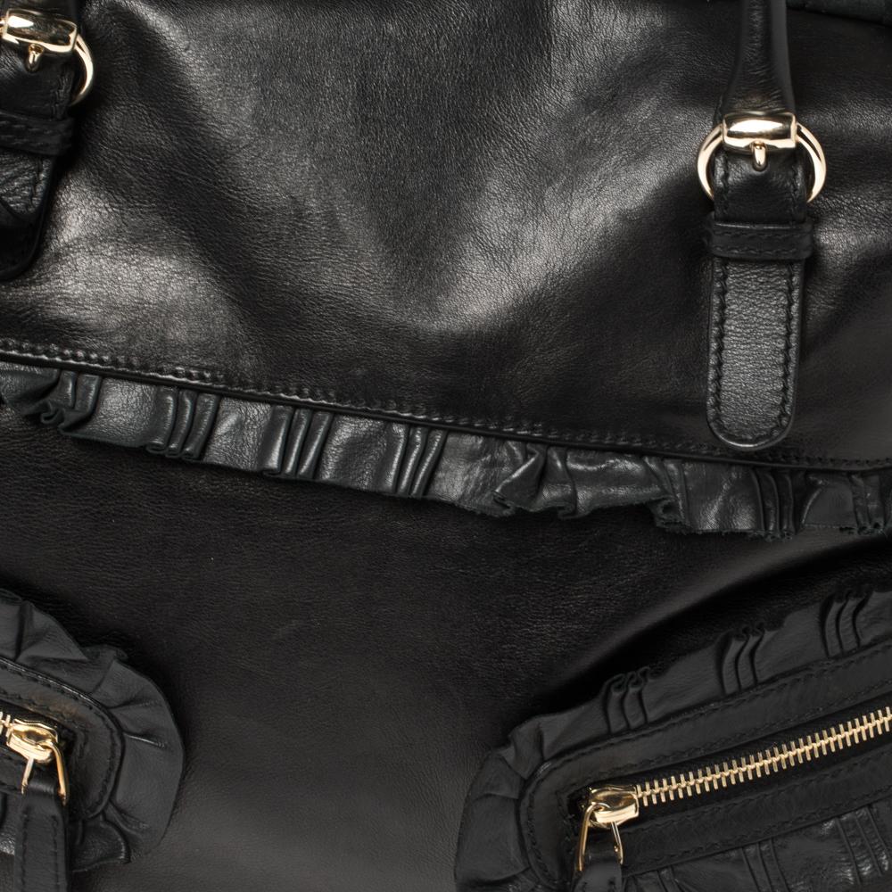 Gucci Black Leather Sabrina Medium Boston Bag For Sale 1