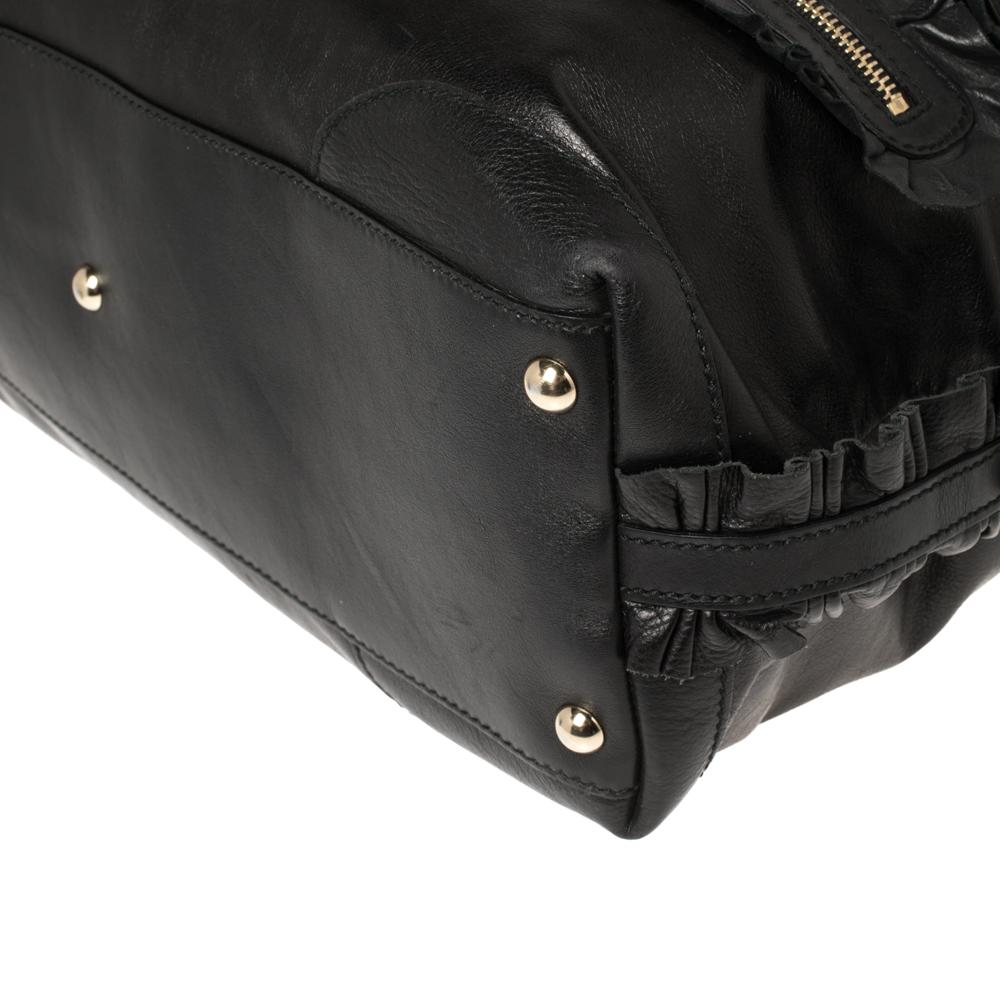 Gucci Black Leather Sabrina Medium Boston Bag For Sale 2