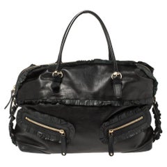 Gucci Black Leather Sabrina Medium Boston Bag