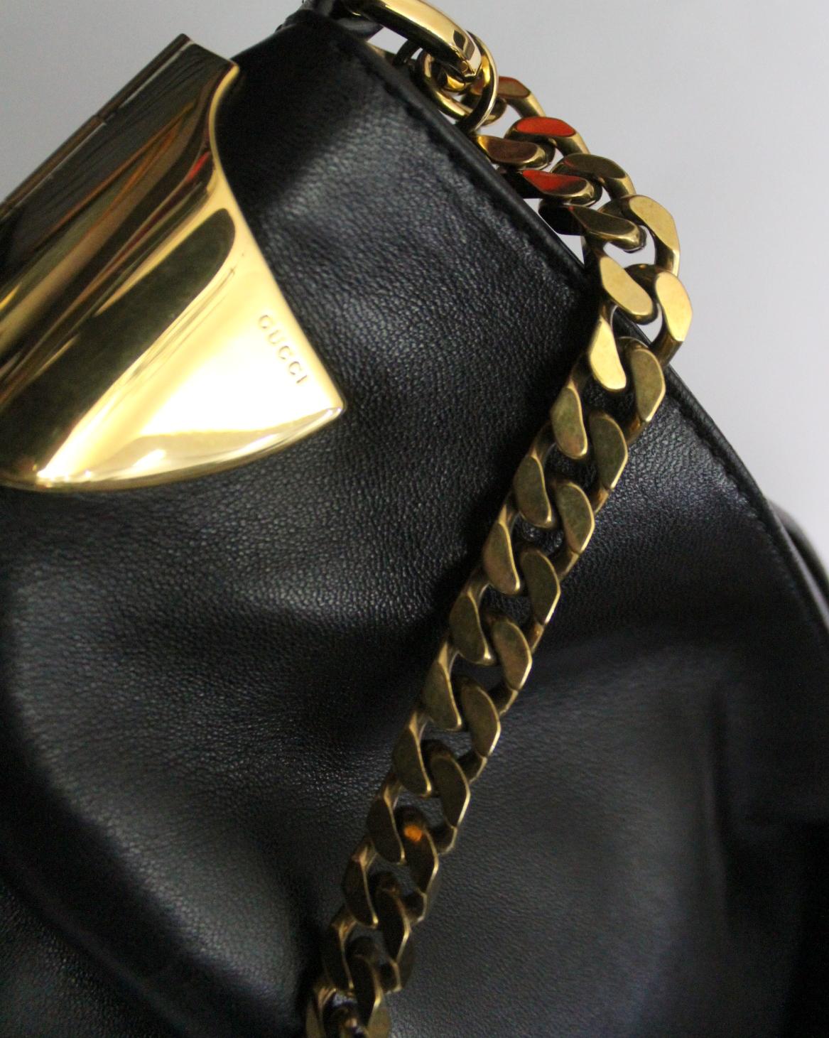 Gucci Black Leather Shoulder Bag 1