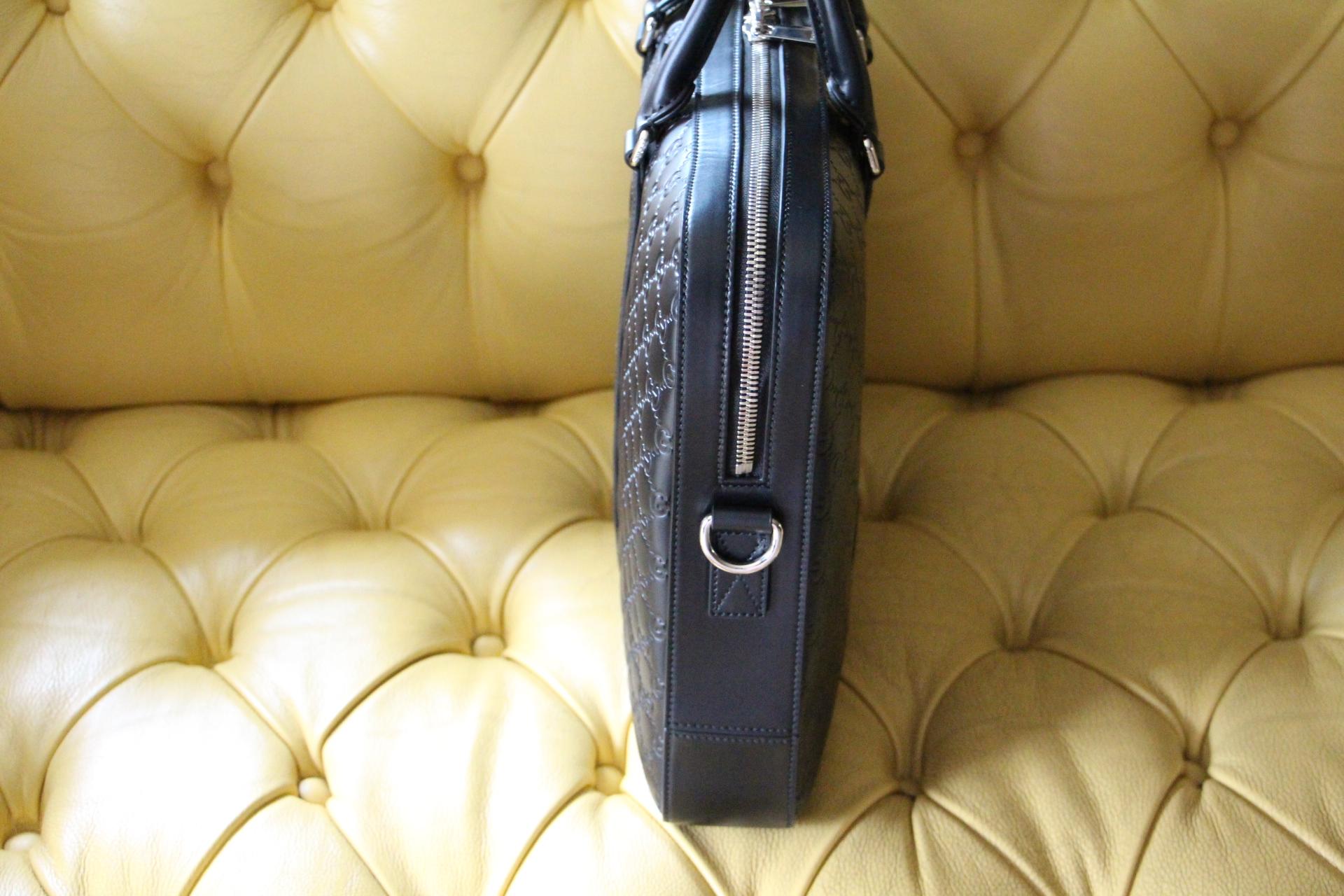Gucci Black Leather Signature Bag , Gucci Signature Briefcase 1