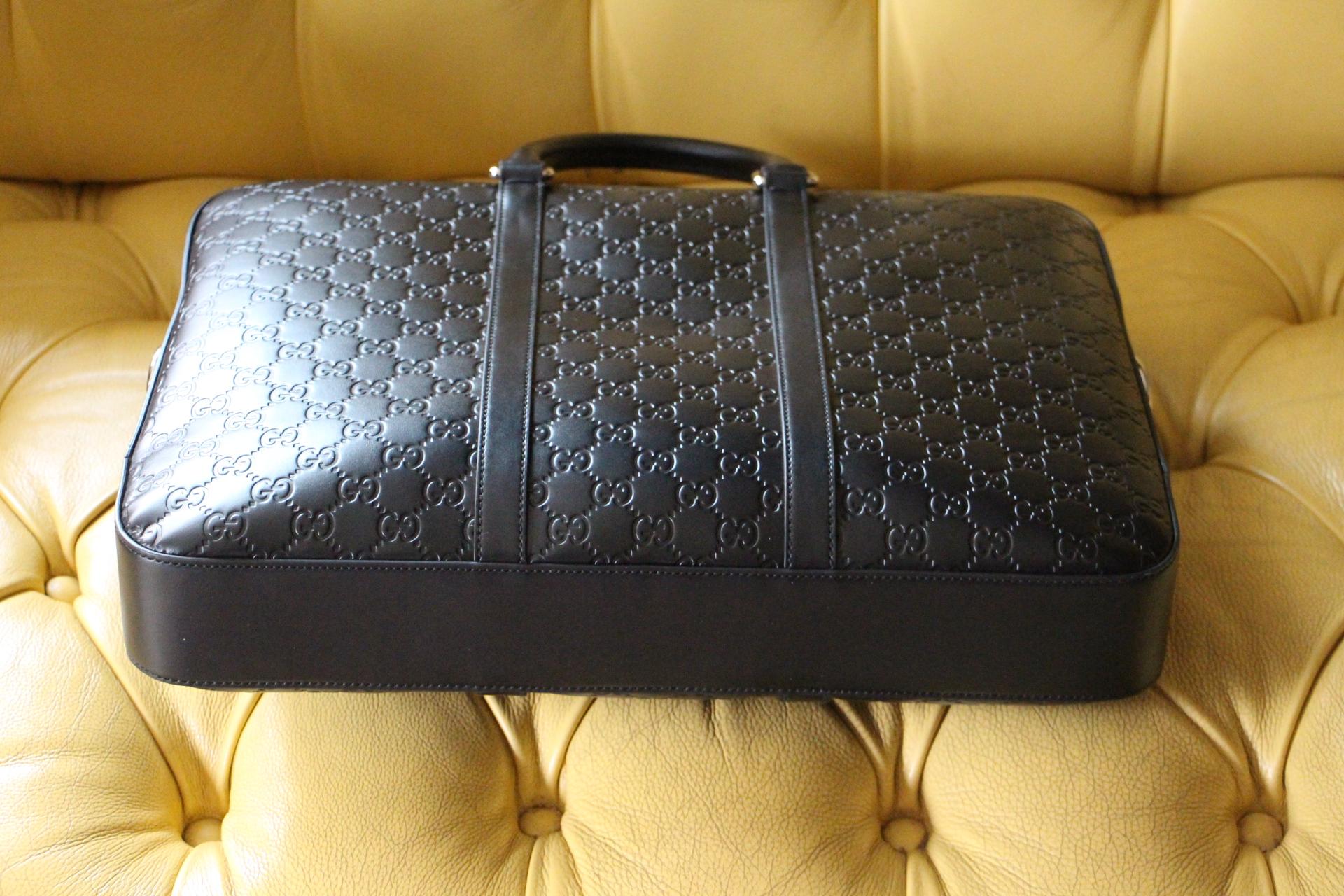 Gucci Black Leather Signature Bag , Gucci Signature Briefcase 2
