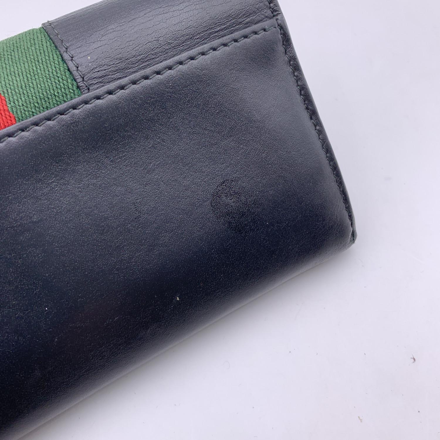 Women's Gucci Black Leather Signature Web Sylvie Continental Wallet