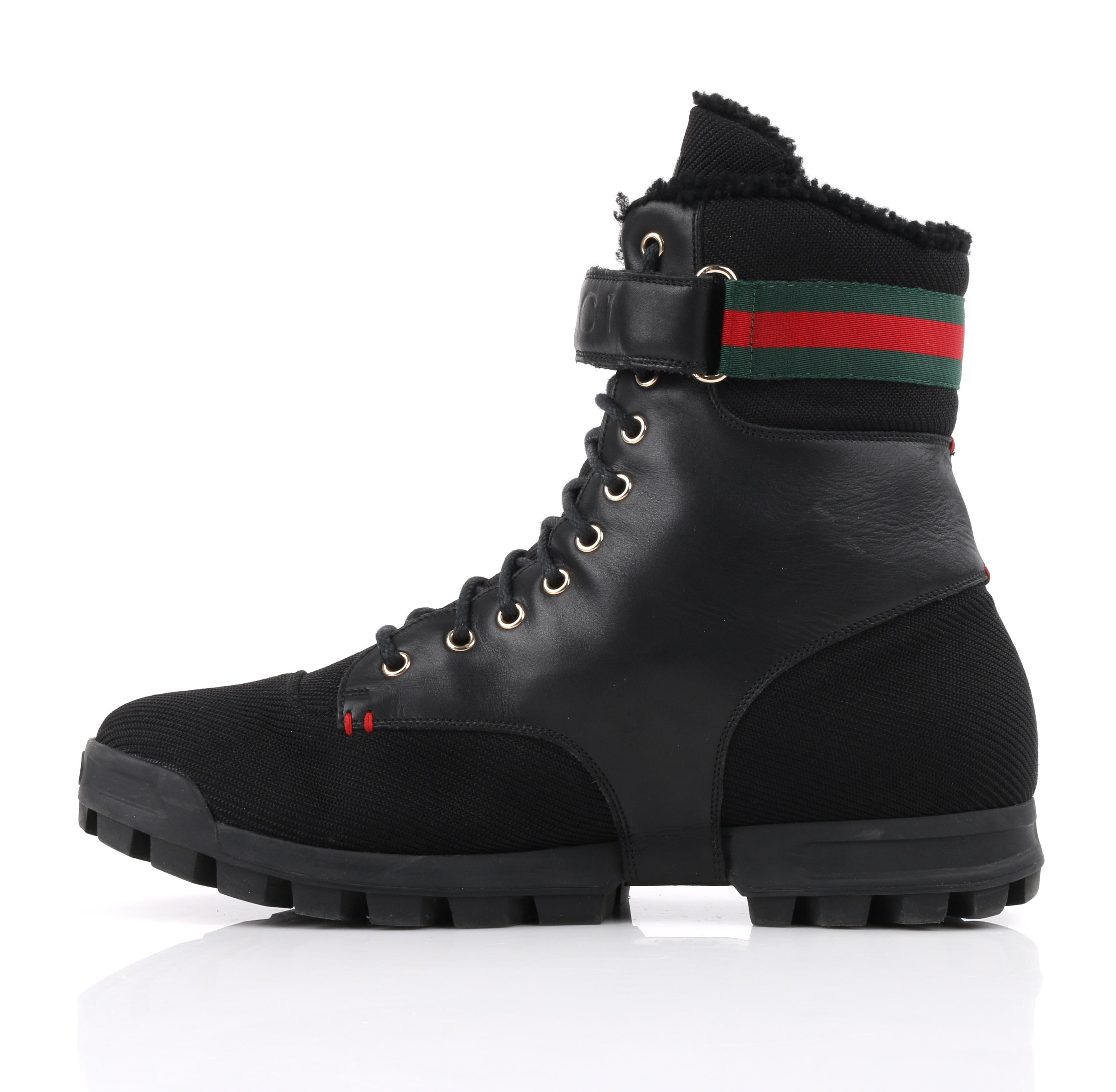 shearling lined combat boots