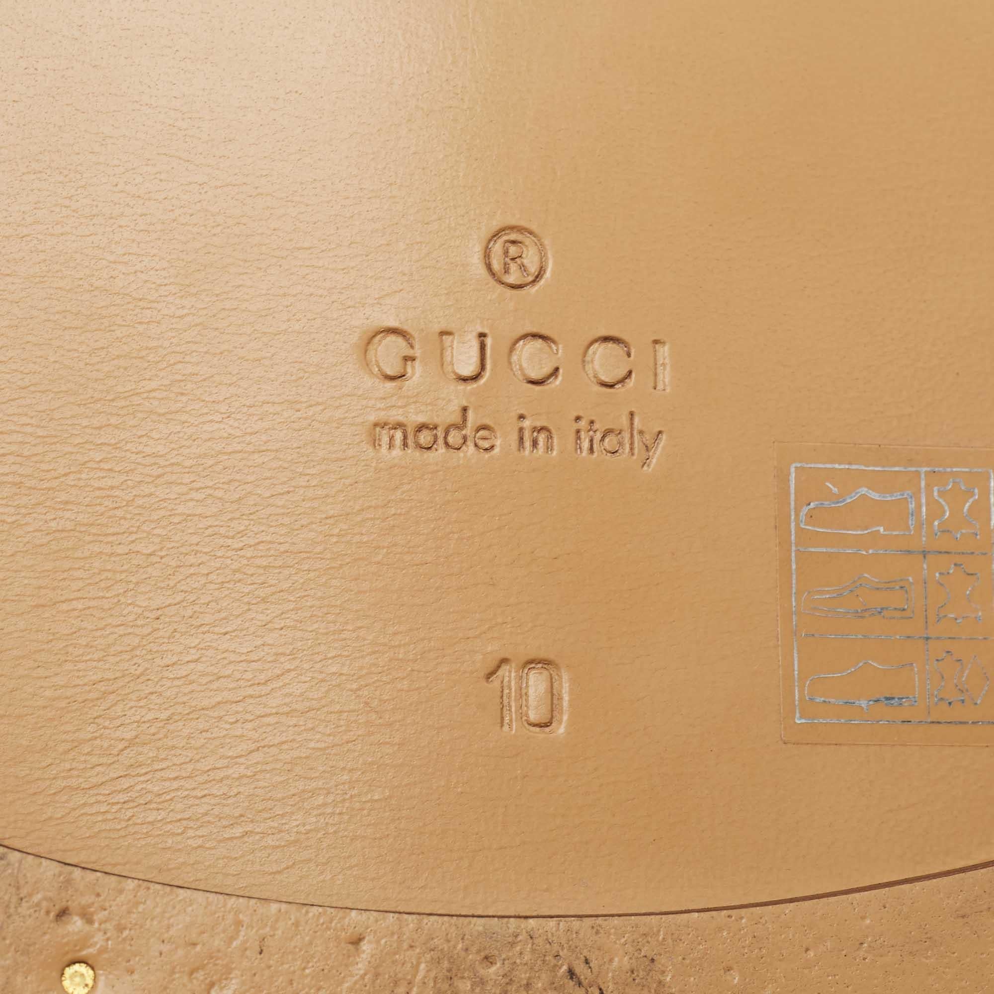 Gucci Schwarze flache Ledersandalen mit Slingback-Rücken Größe 44 4