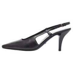 Gucci Black Leather Slingback Pumps Size 36