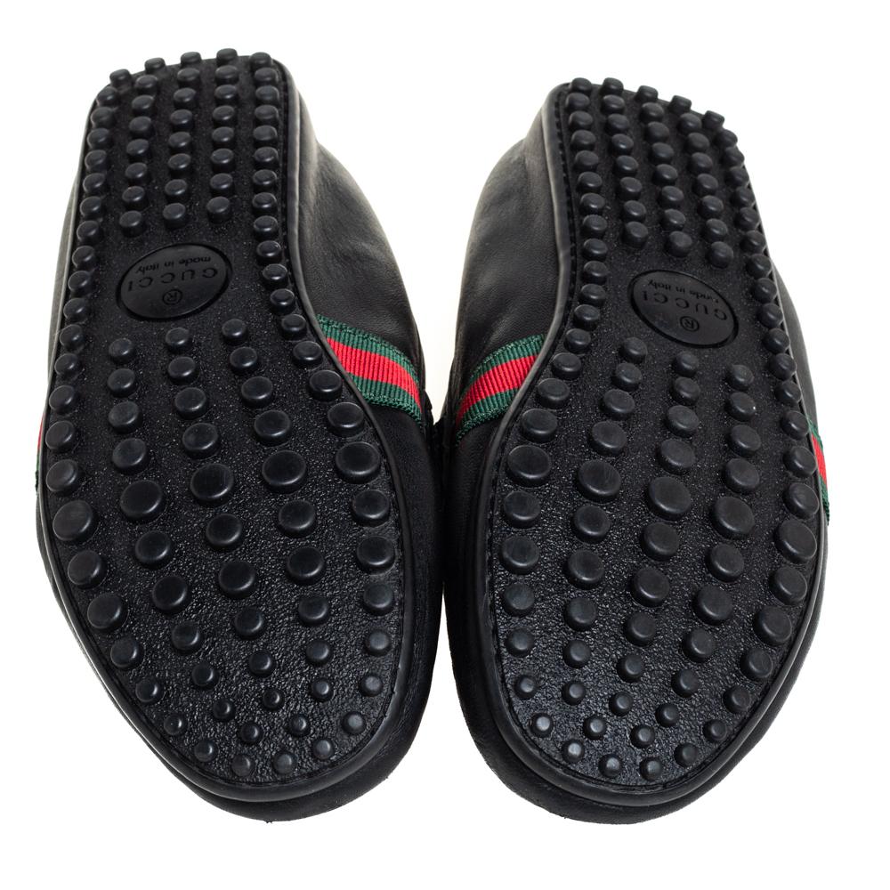 Men's Gucci Black Leather Slip On Loafers Size 42.5 For Sale