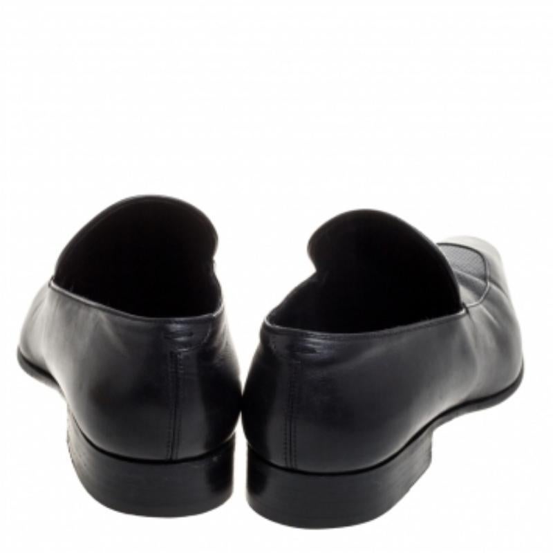 Men's Gucci Black Leather Slip On Loafers Size 43 For Sale