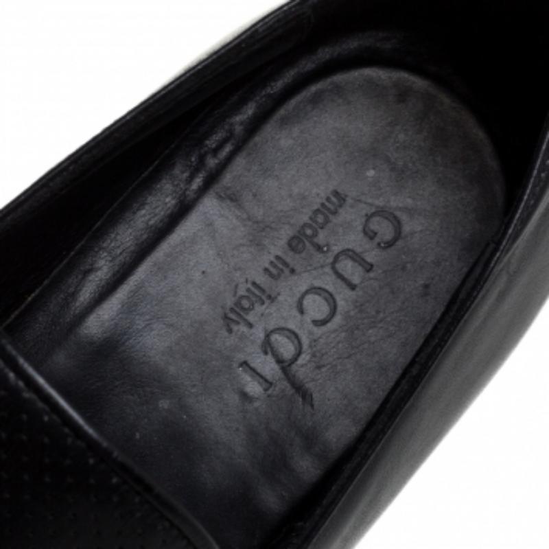 Gucci Black Leather Slip On Loafers Size 43 For Sale 2