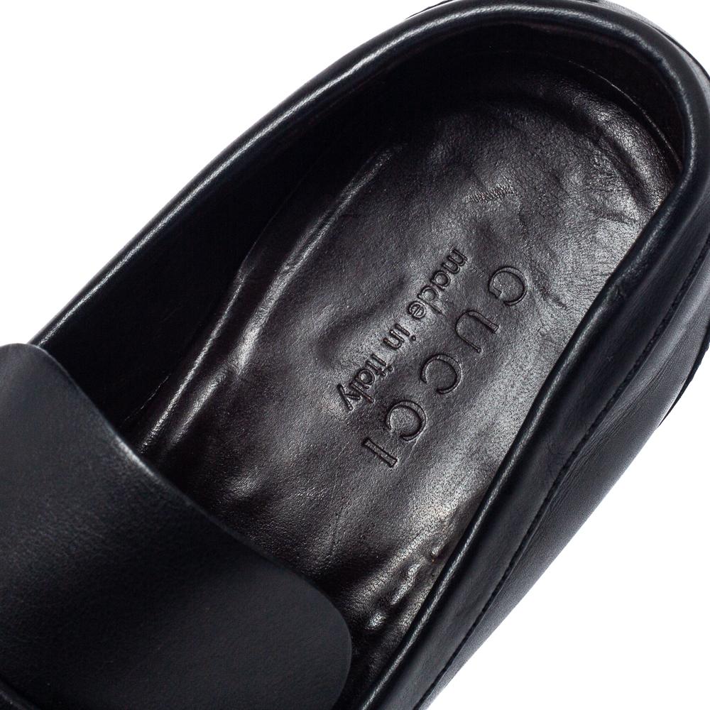 Gucci Black Leather Slip On Loafers Size 43.5 3