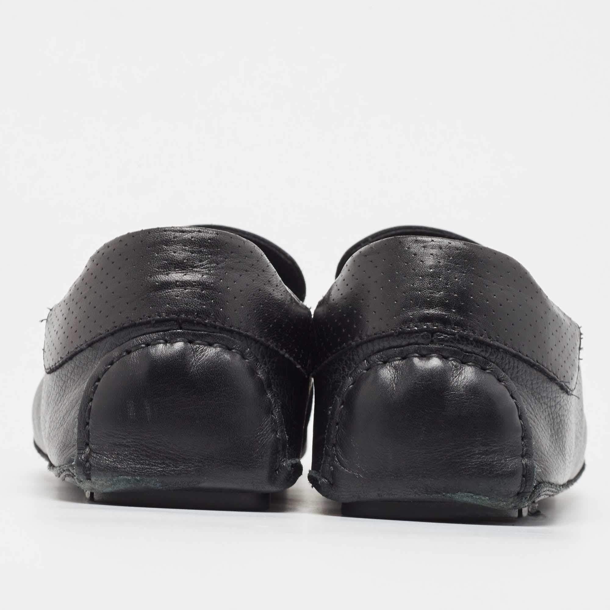 Gucci Slip On Loafers aus schwarzem Leder, Größe 44.5 Herren im Angebot