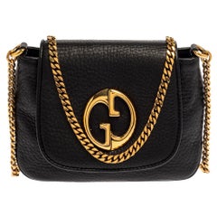 Gucci Black Leather Small 1973 Chain Crossbody Bag