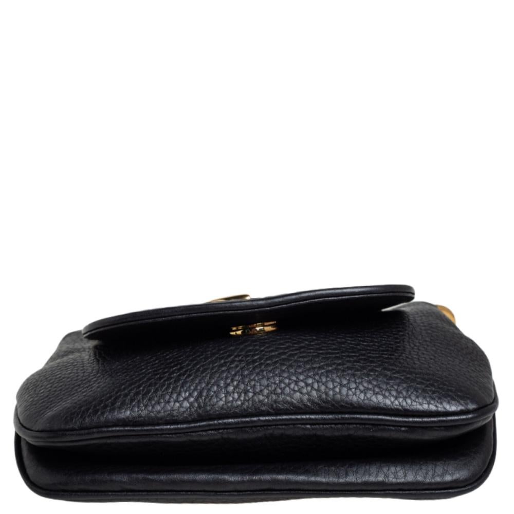 Gucci Black Leather Small 1973 Chain Shoulder Bag 1