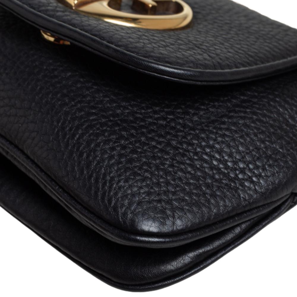 Gucci Black Leather Small 1973 Chain Shoulder Bag 3