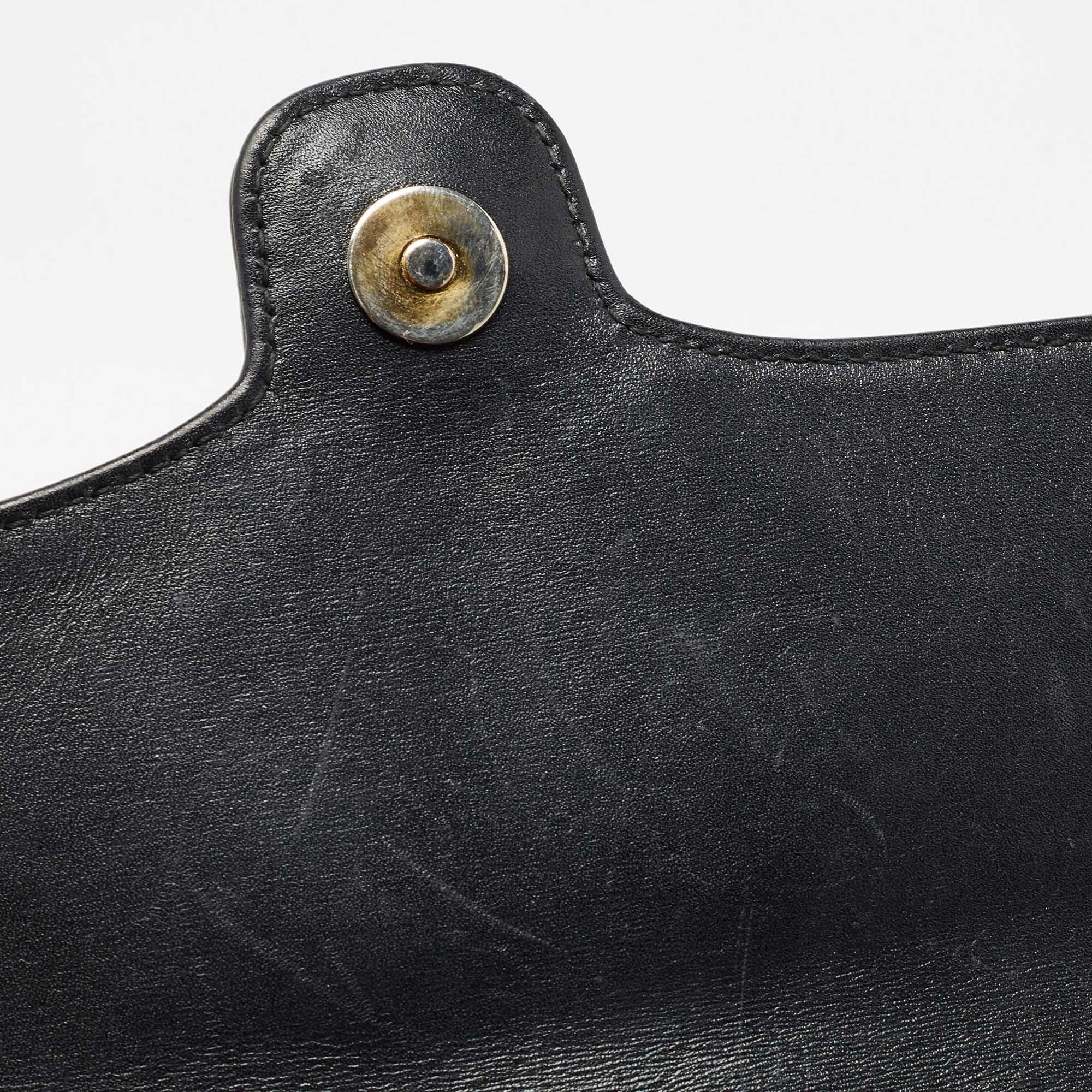 Gucci Black Leather Small Arli Shoulder Bag For Sale 11