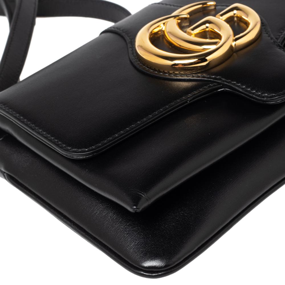 Gucci Black Leather Small Arli Shoulder Bag In New Condition In Dubai, Al Qouz 2