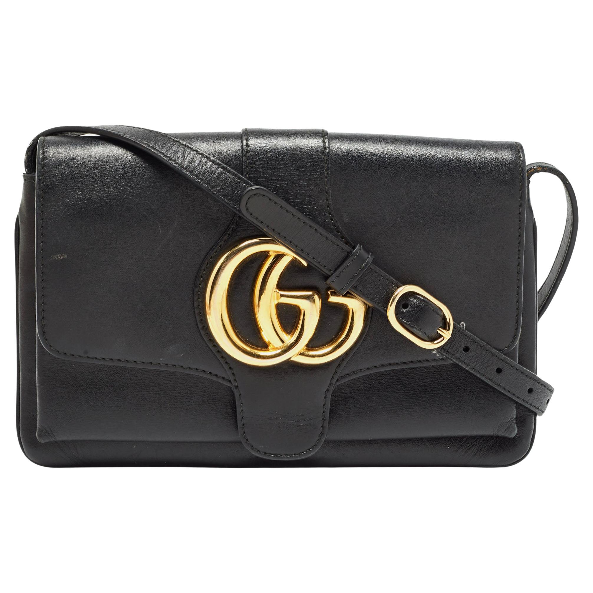 Gucci Black Leather Small Arli Shoulder Bag For Sale