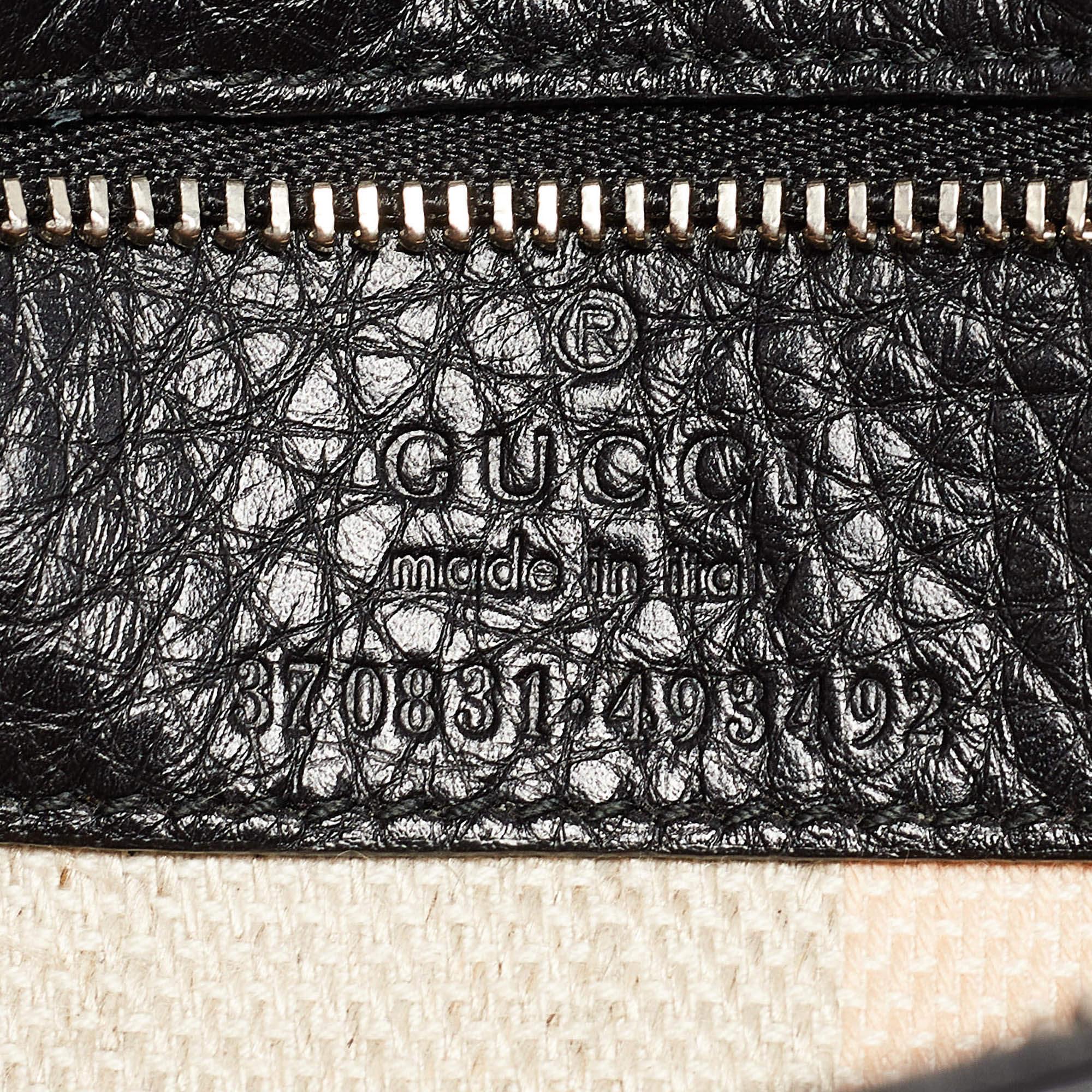 Gucci Black Leather Small Bamboo Daily Top Handle Bag 4