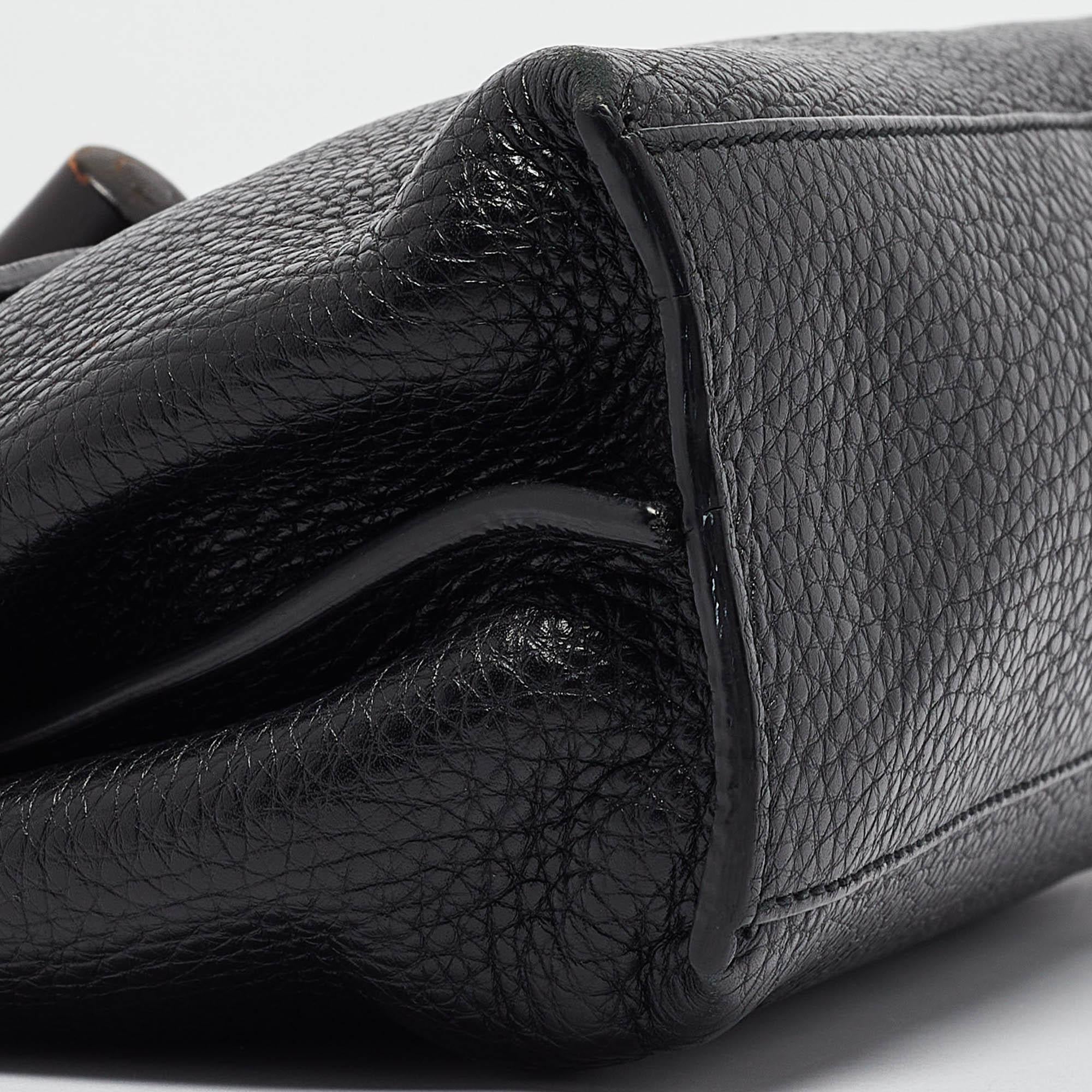 Gucci Black Leather Small Bamboo Daily Top Handle Bag 5